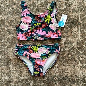 NEW Carter's Kids size 14 Floral Swim Set - Black and Pink